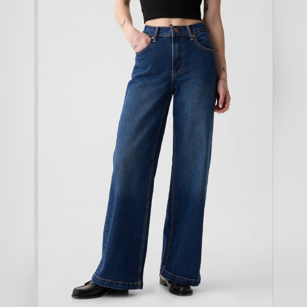 GAP High Rise Stride Wide-Leg Jeans Size 2R